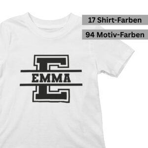 Kinder-Shirt Sport Monogramm + Name (Personalisiert)