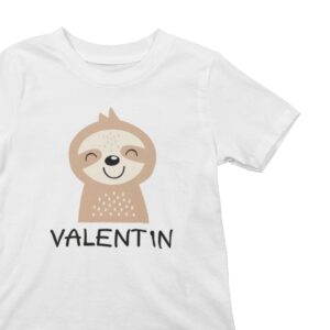 Kinder-Shirt niedliches Faultier + Name (Personalisiert)