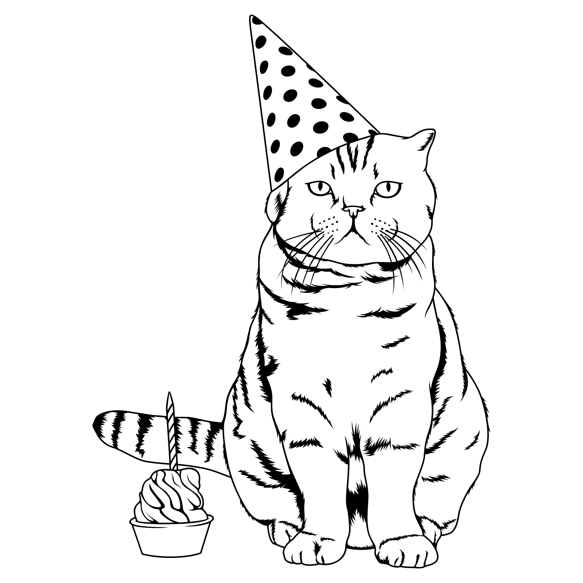 Katze Geburtstagsparty – SVG | DXF | EPS | PNG | PDF