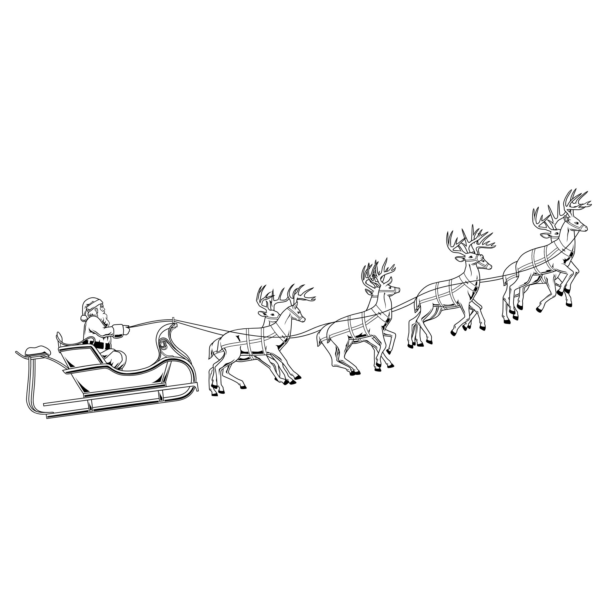 Rentiere & Weihnachtsmann – SVG | DXF | EPS | PNG | PDF