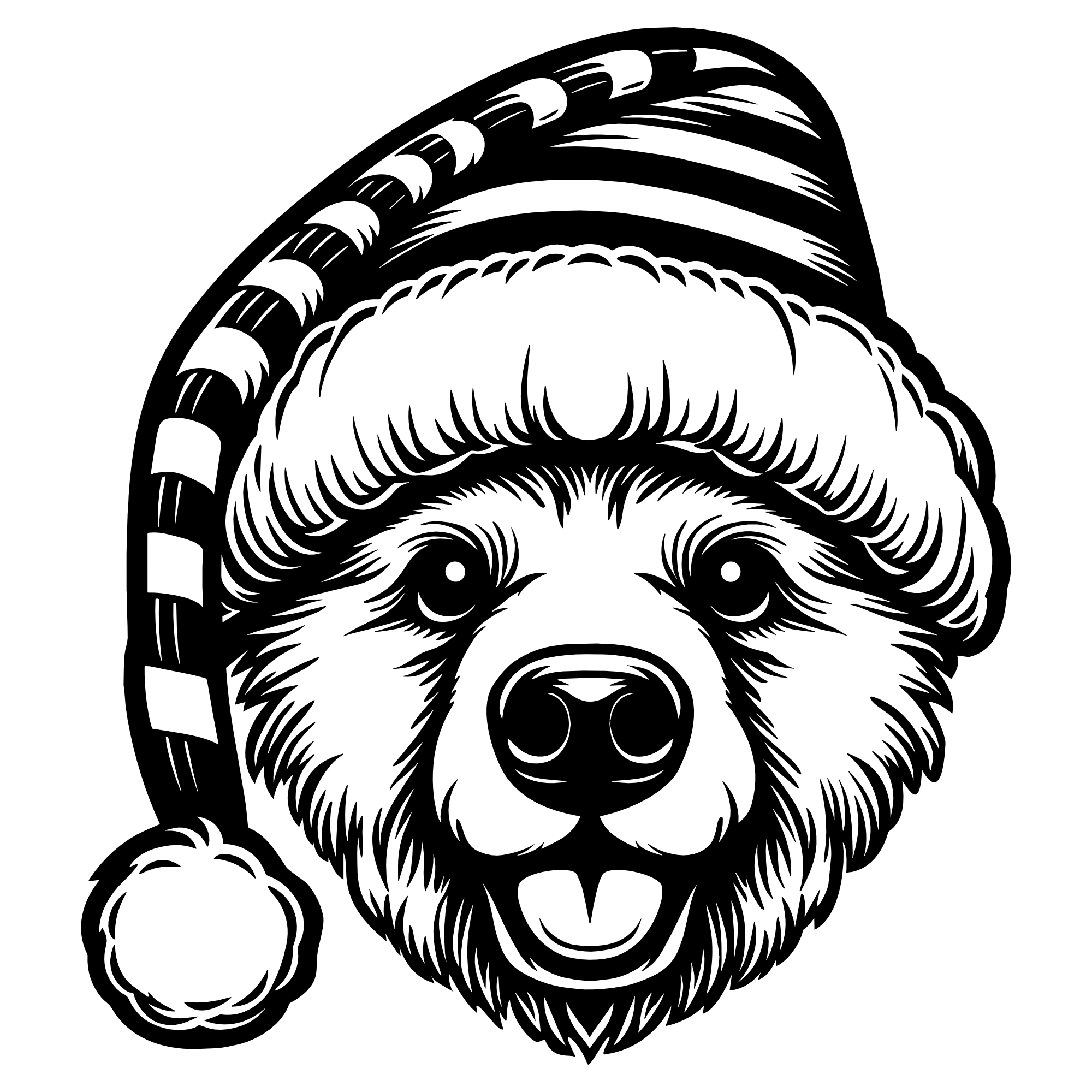 Bär Weihnachtsmütze – SVG | DXF | EPS | PNG | PDF