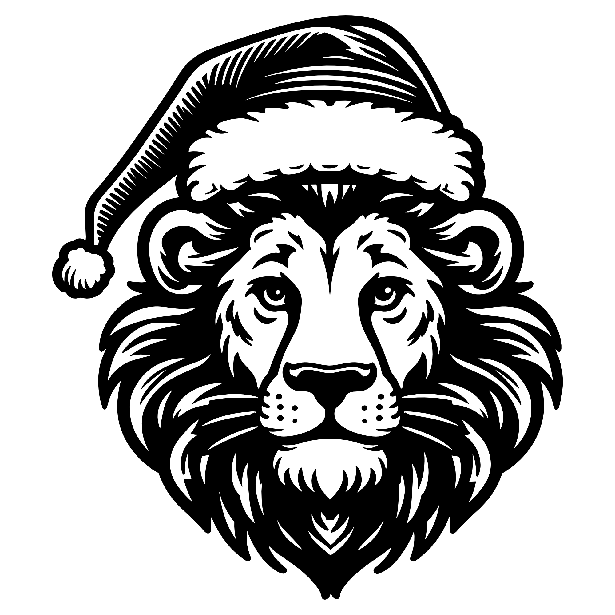 Löwe Weihnachtsmütze #2 – SVG | DXF | EPS | PNG | PDF