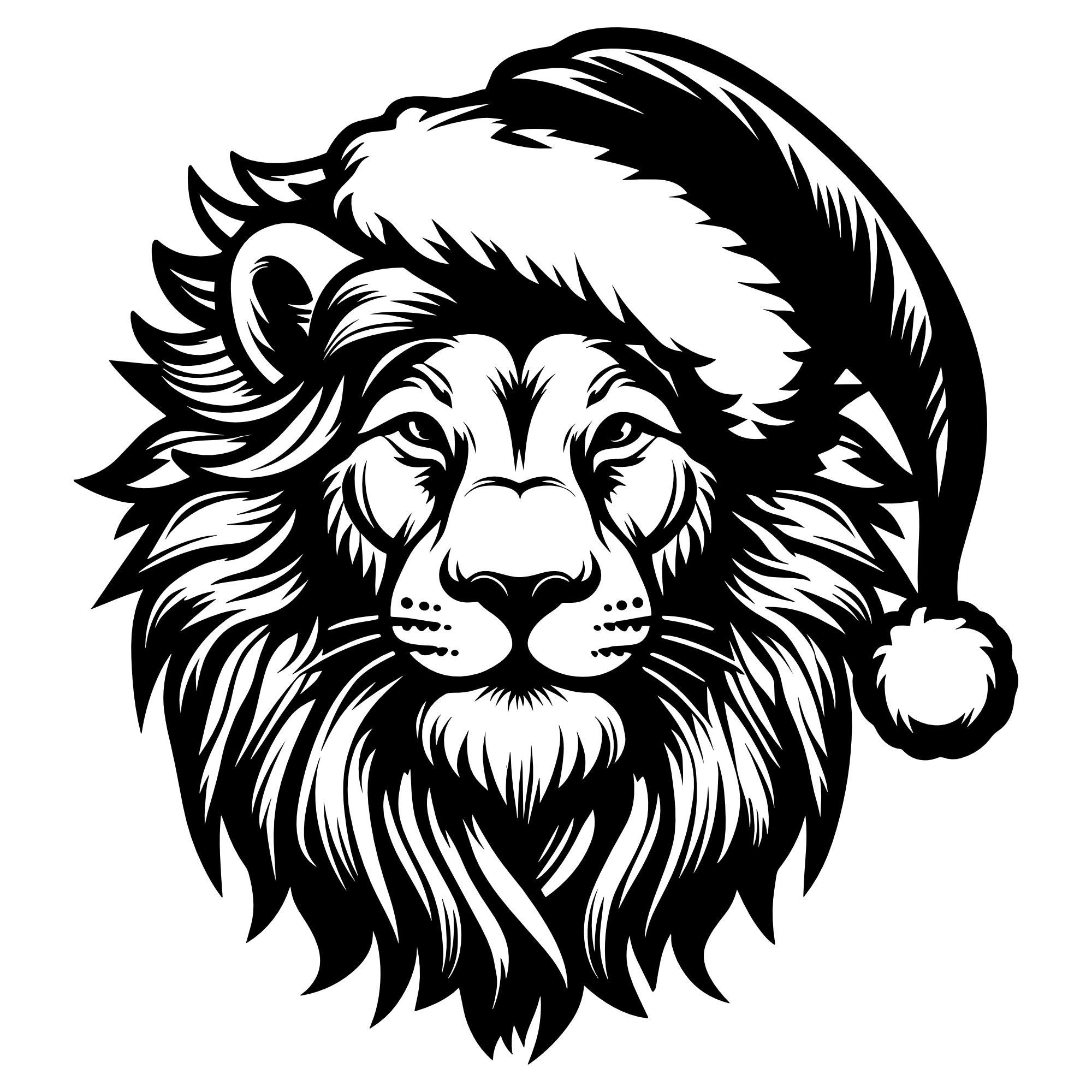 Löwe Weihnachtsmütze – SVG | DXF | EPS | PNG | PDF