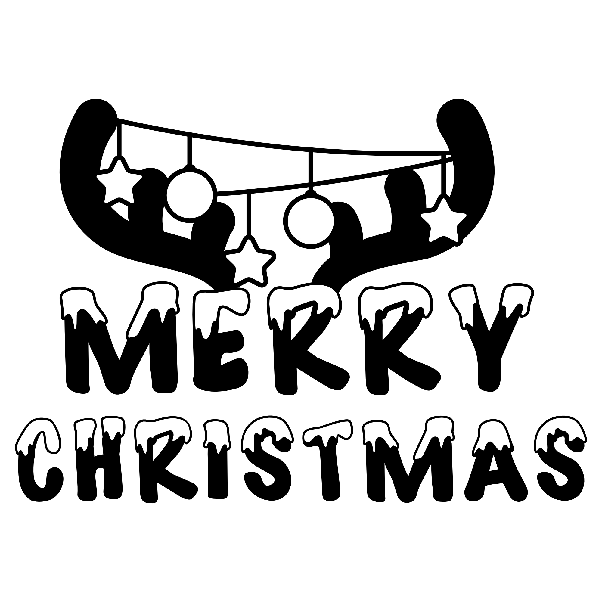 Merry Christmas Rentiergeweih – SVG | DXF | EPS | PNG | PDF