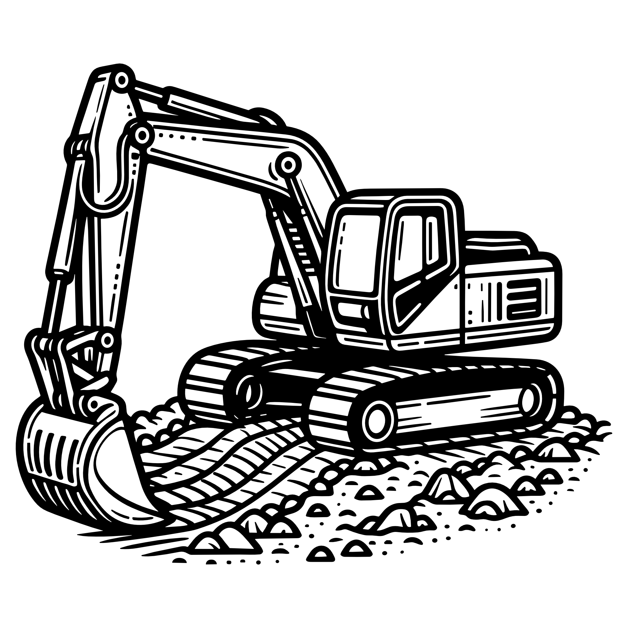 Schaufelbagger – SVG | DXF | EPS | PNG | PDF