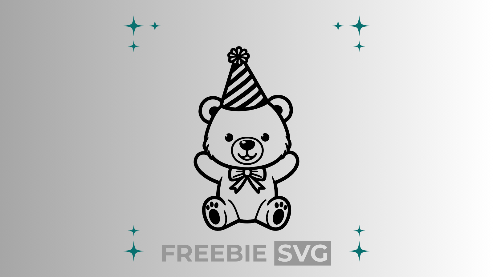 Bär Party #2 | Laser- & Plotterdatei | Kostenlose SVG-Datei