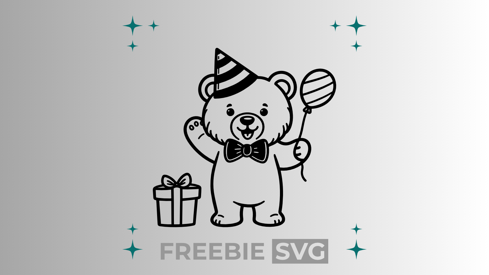 Bär Party | Laser- & Plotterdatei | Kostenlose SVG-Datei