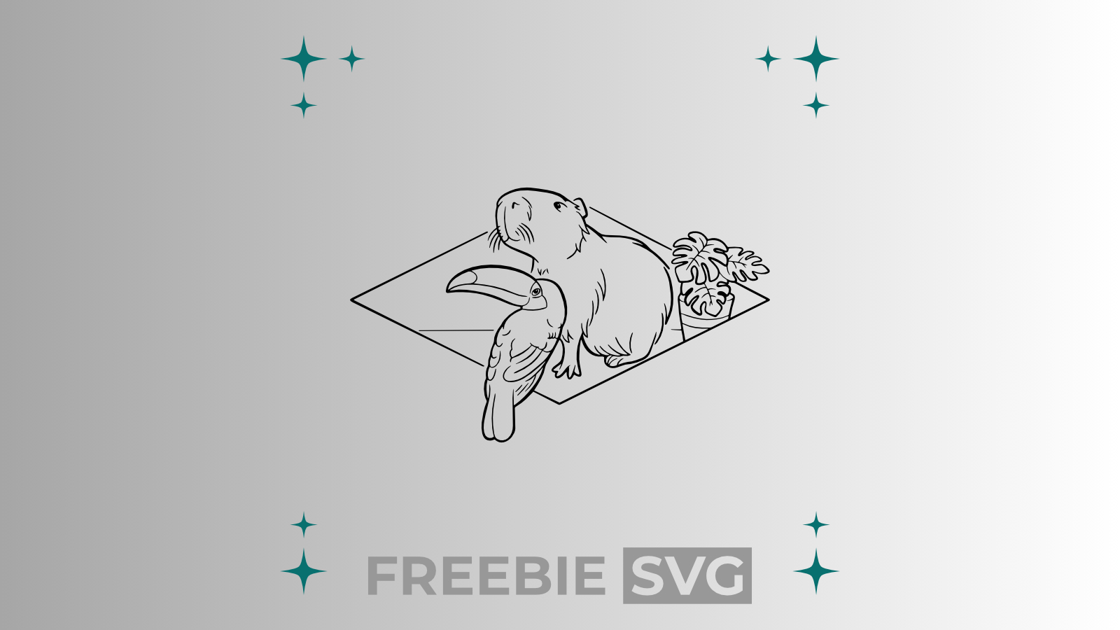 Capybara & Tukan | Laser- & Plotterdatei | Kostenlose SVG-Datei