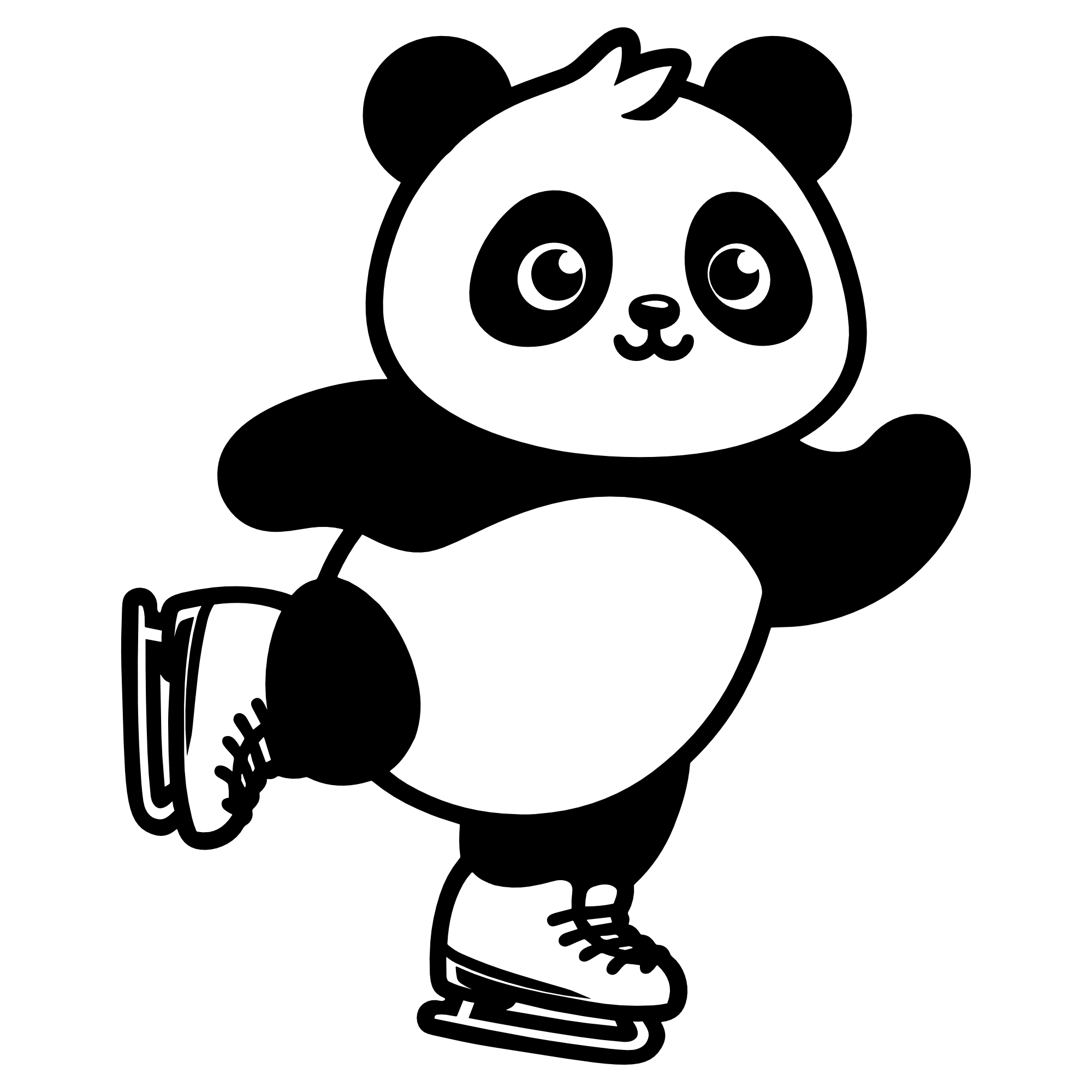 Panda Eislaufen – SVG | DXF | EPS | PNG | PDF