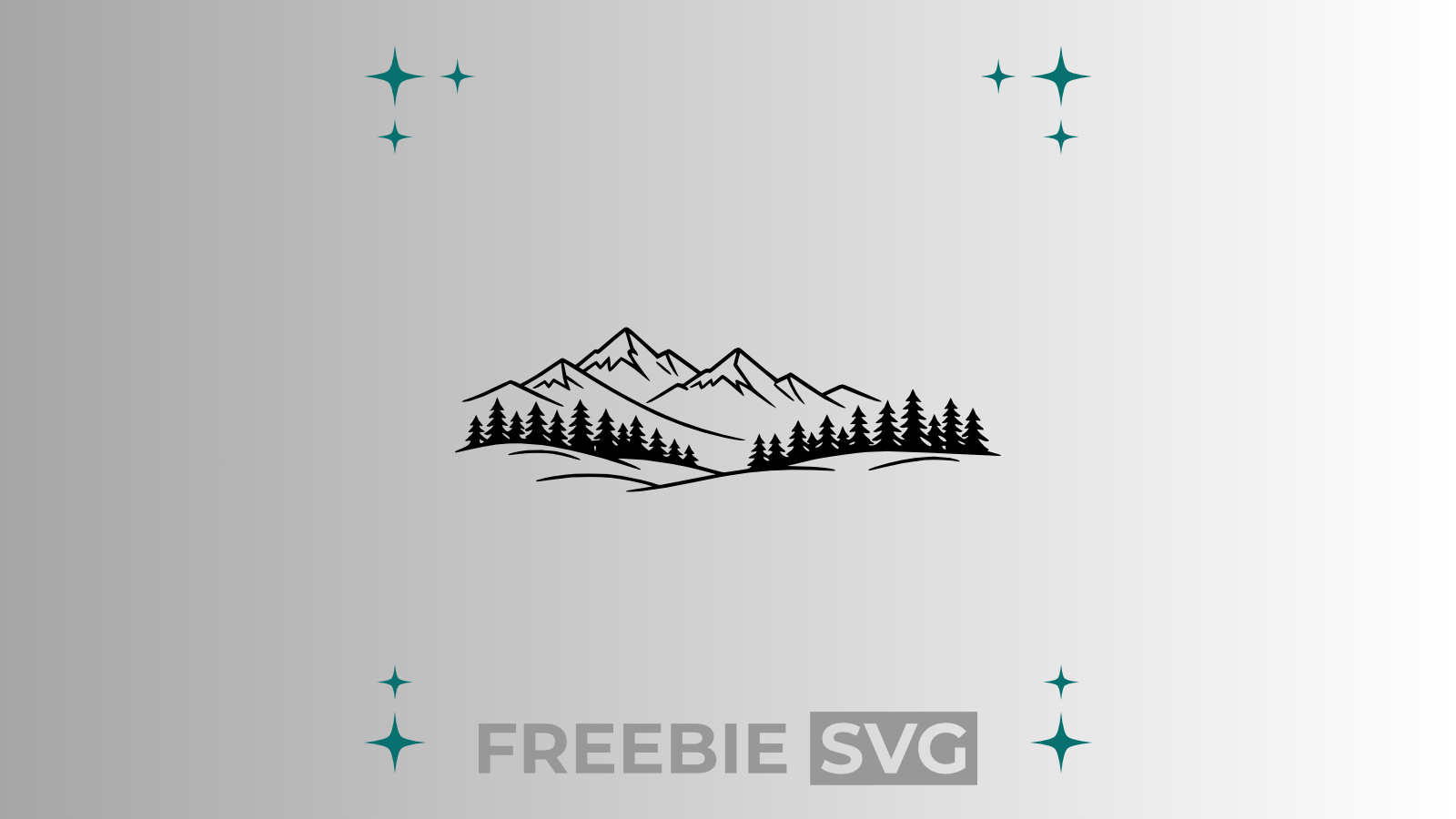 Berglandschaft | Laser- & Plotterdatei | Kostenlose SVG-Datei