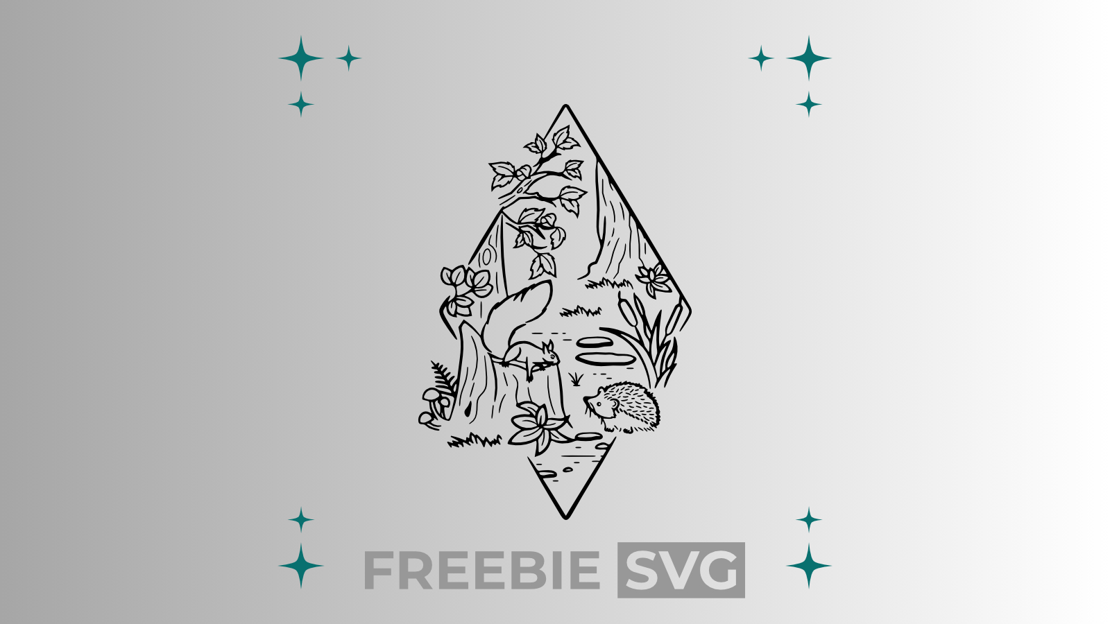 Eichhörnchen & Igel | Laser- & Plotterdatei | Kostenlose SVG-Datei