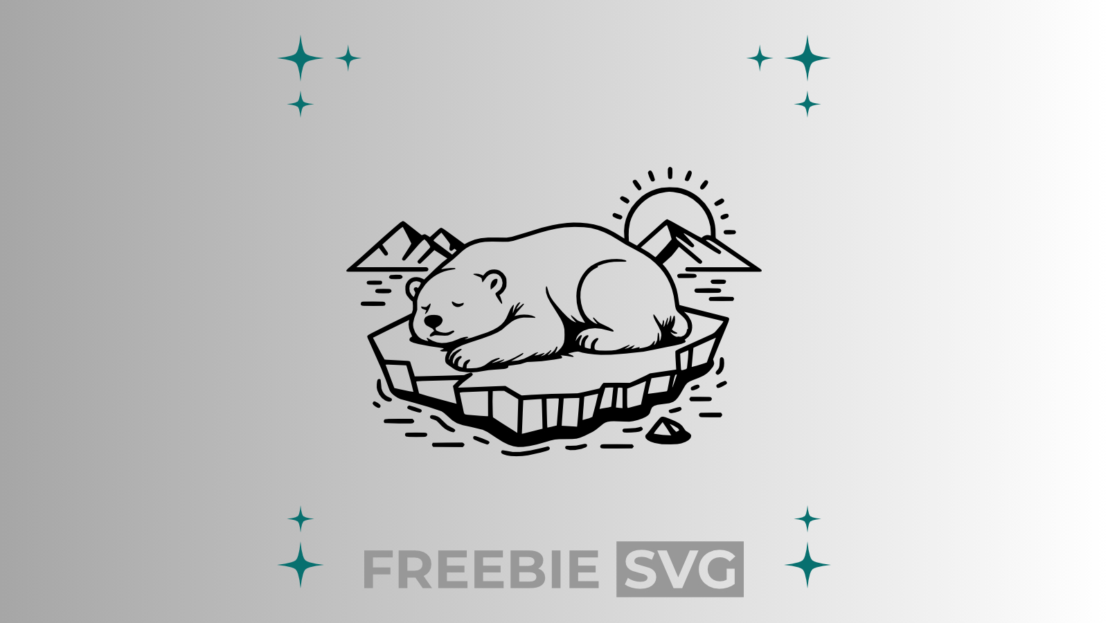 Eisbär #2 | Laser- & Plotterdatei | Kostenlose SVG-Datei