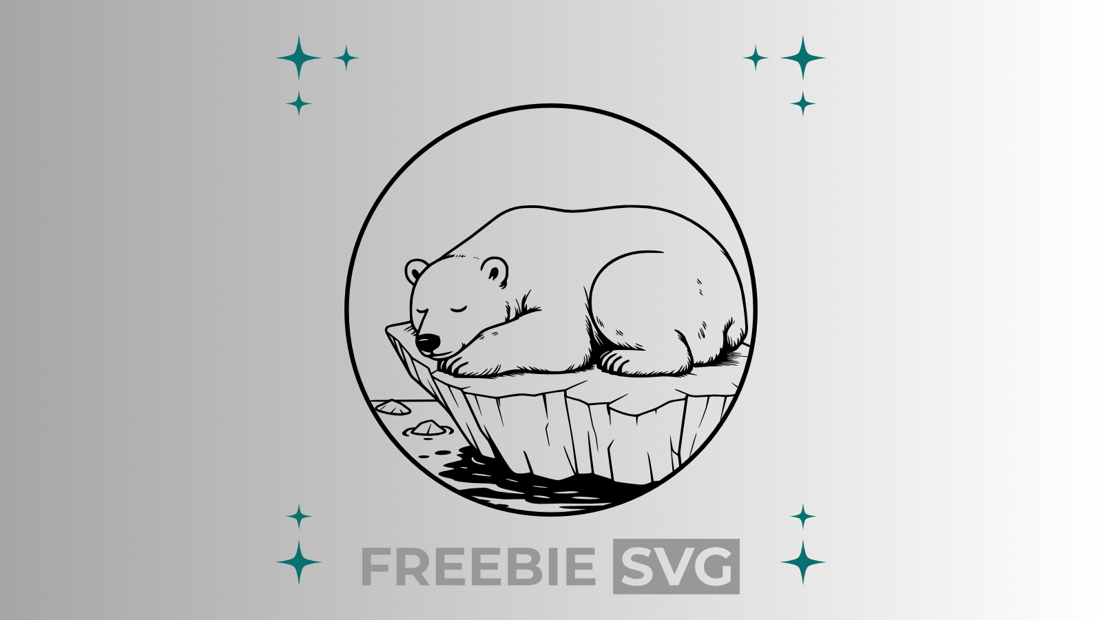 Eisbär #3 | Laser- & Plotterdatei | Kostenlose SVG-Datei