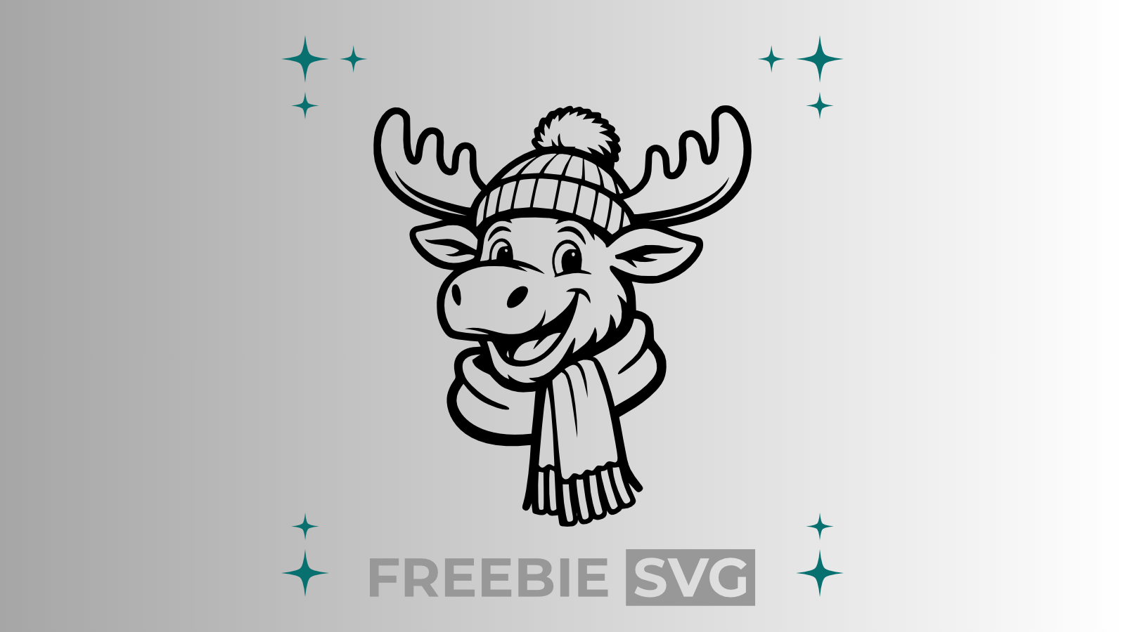 Happy Elch Winter | Laser- & Plotterdatei | Kostenlose SVG-Datei