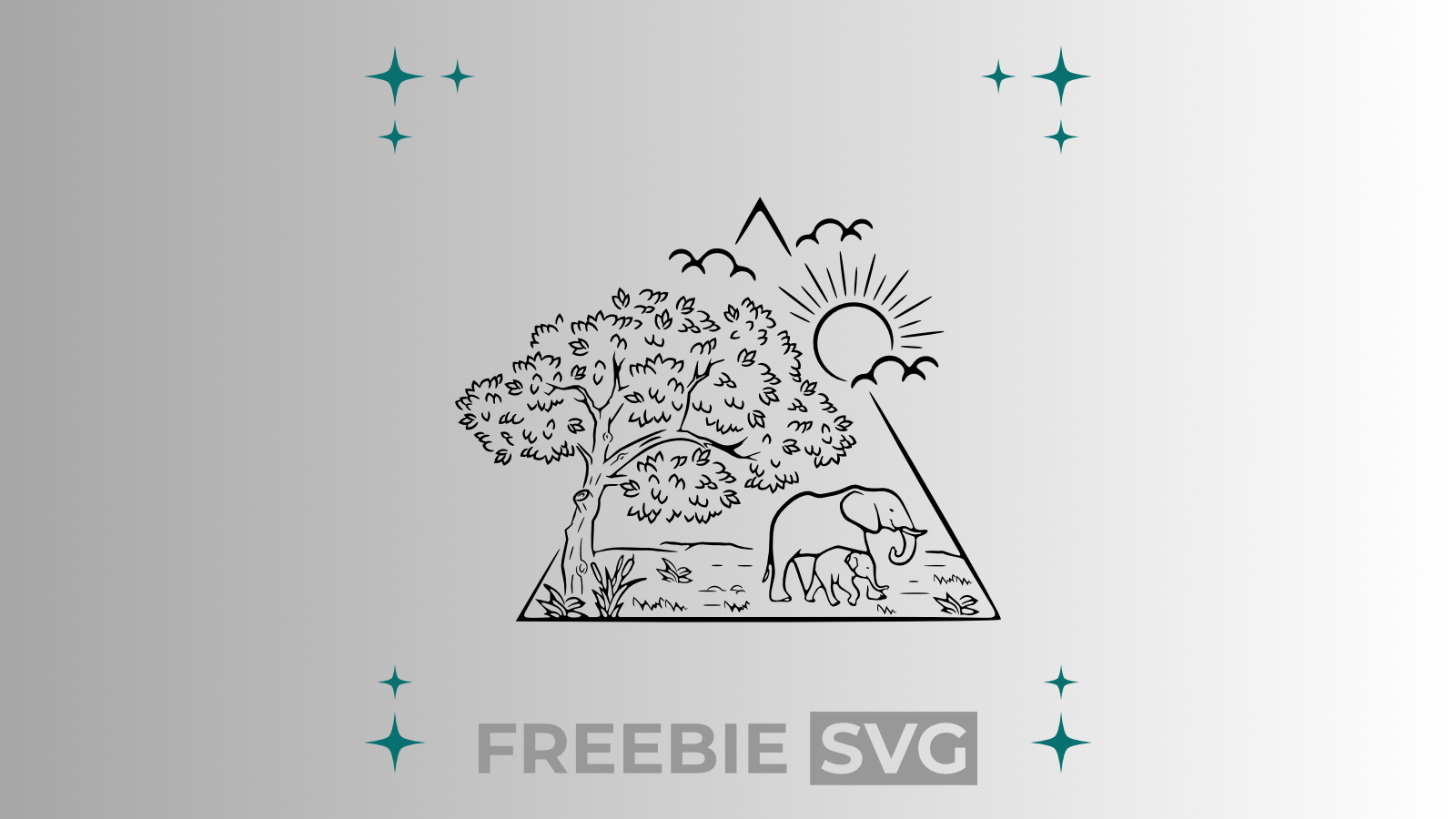 Elefanten #2 | Laser- & Plotterdatei | Kostenlose SVG-Datei