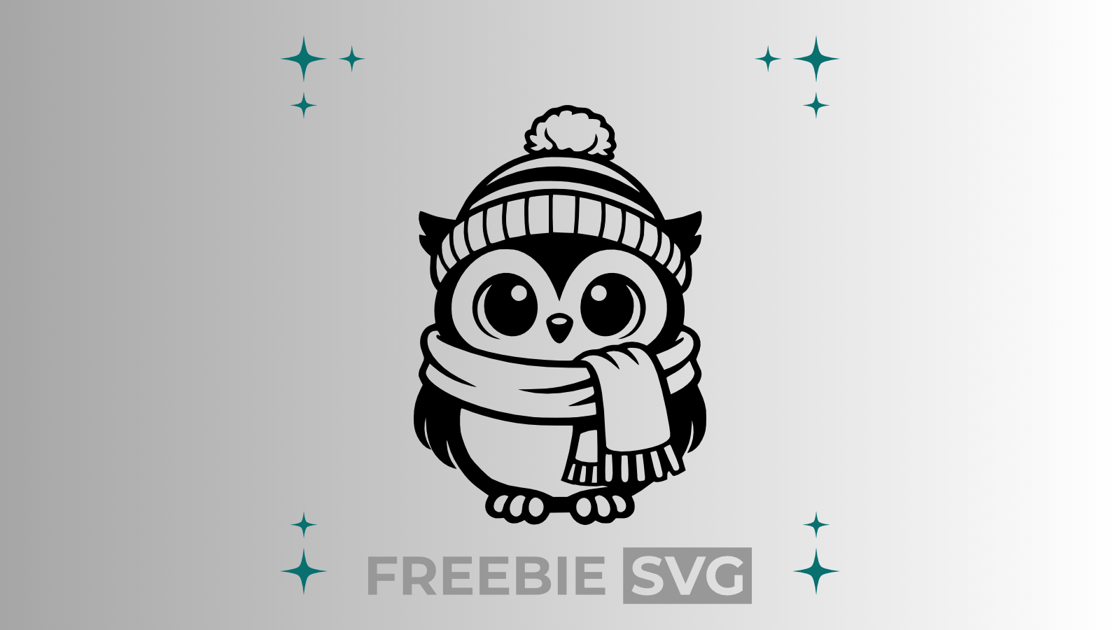 Eule Winter #2 | Laser- & Plotterdatei | Kostenlose SVG-Datei