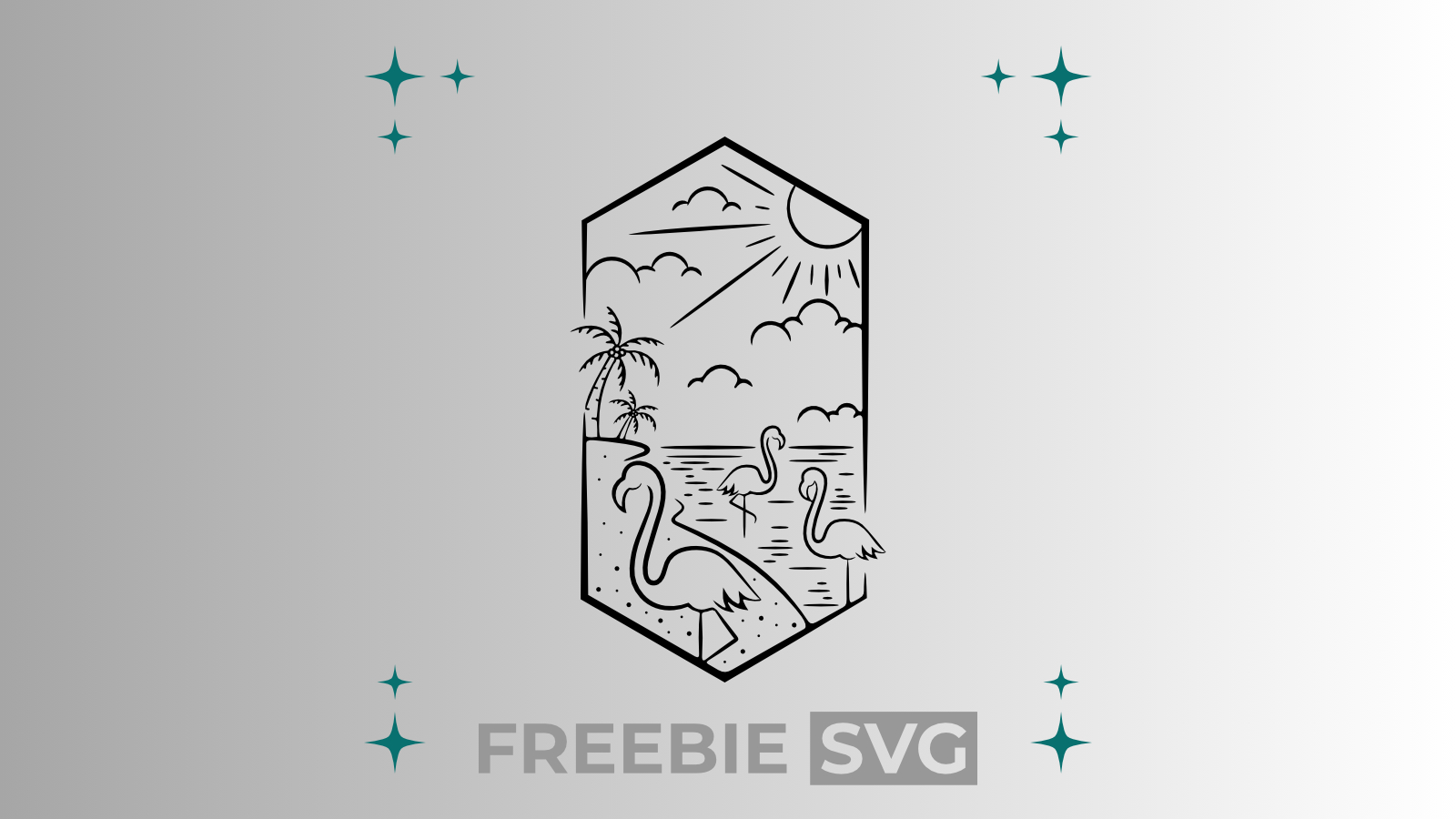 Flamingos | Laser- & Plotterdatei | Kostenlose SVG-Datei