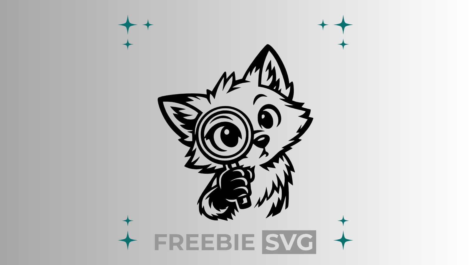 Fuchs Lupe | Laser- & Plotterdatei | Kostenlose SVG-Datei
