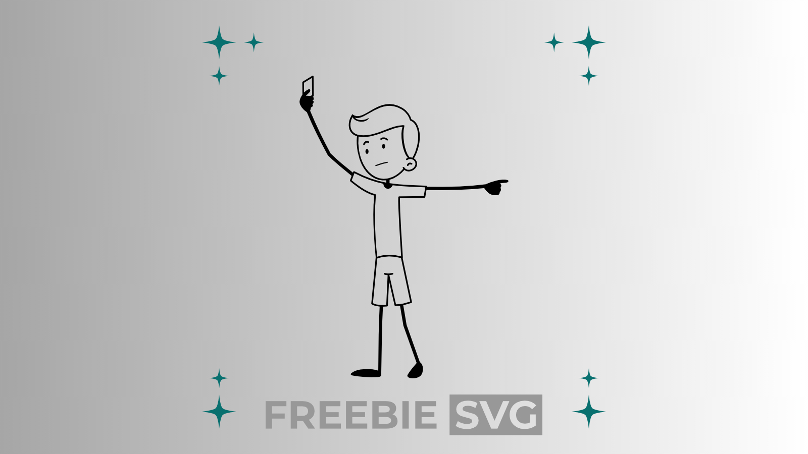 Fußballschiedsrichter Strichmännchen | Laser- & Plotterdatei | Kostenlose SVG-Datei