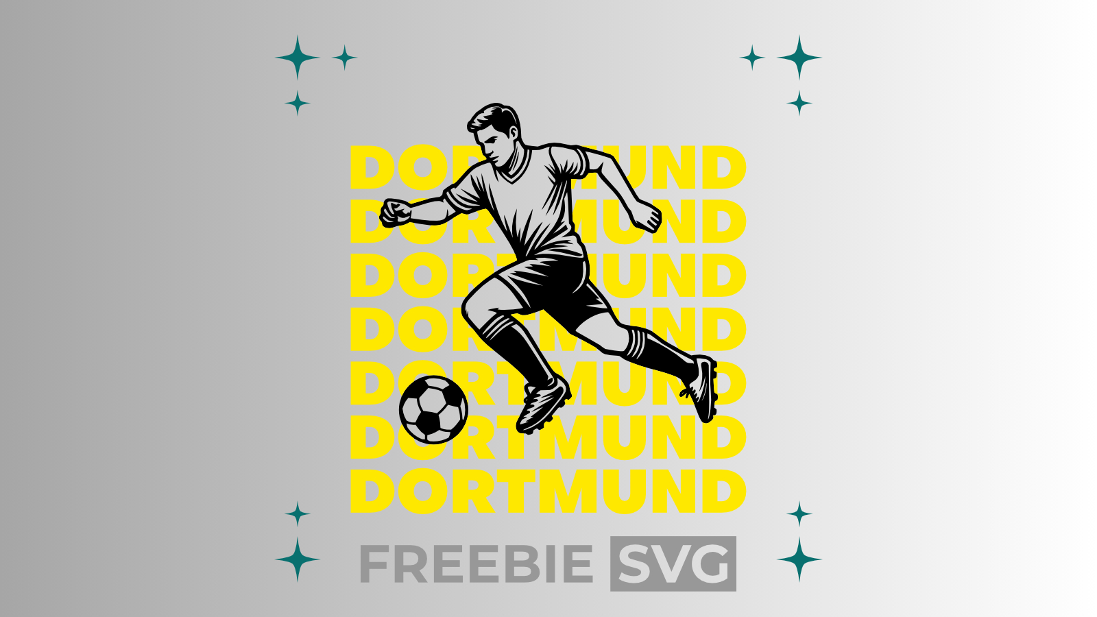 Fußballspieler Dortmund | Laser- & Plotterdatei | Kostenlose SVG-Datei
