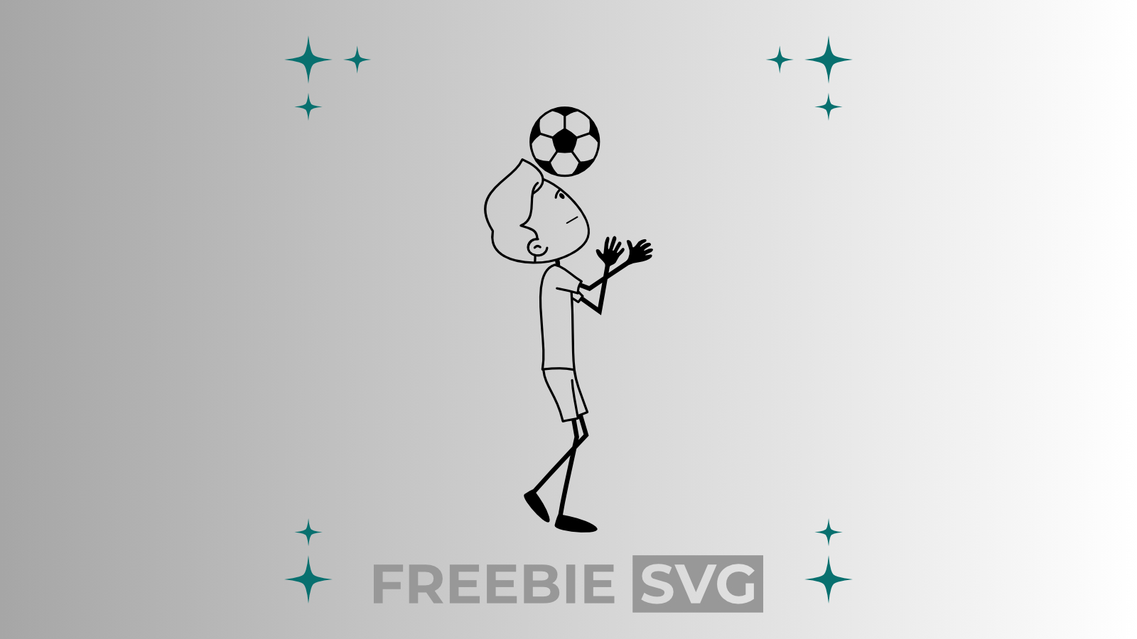 Fußballspieler Strichmännchen | Laser- & Plotterdatei | Kostenlose SVG-Datei