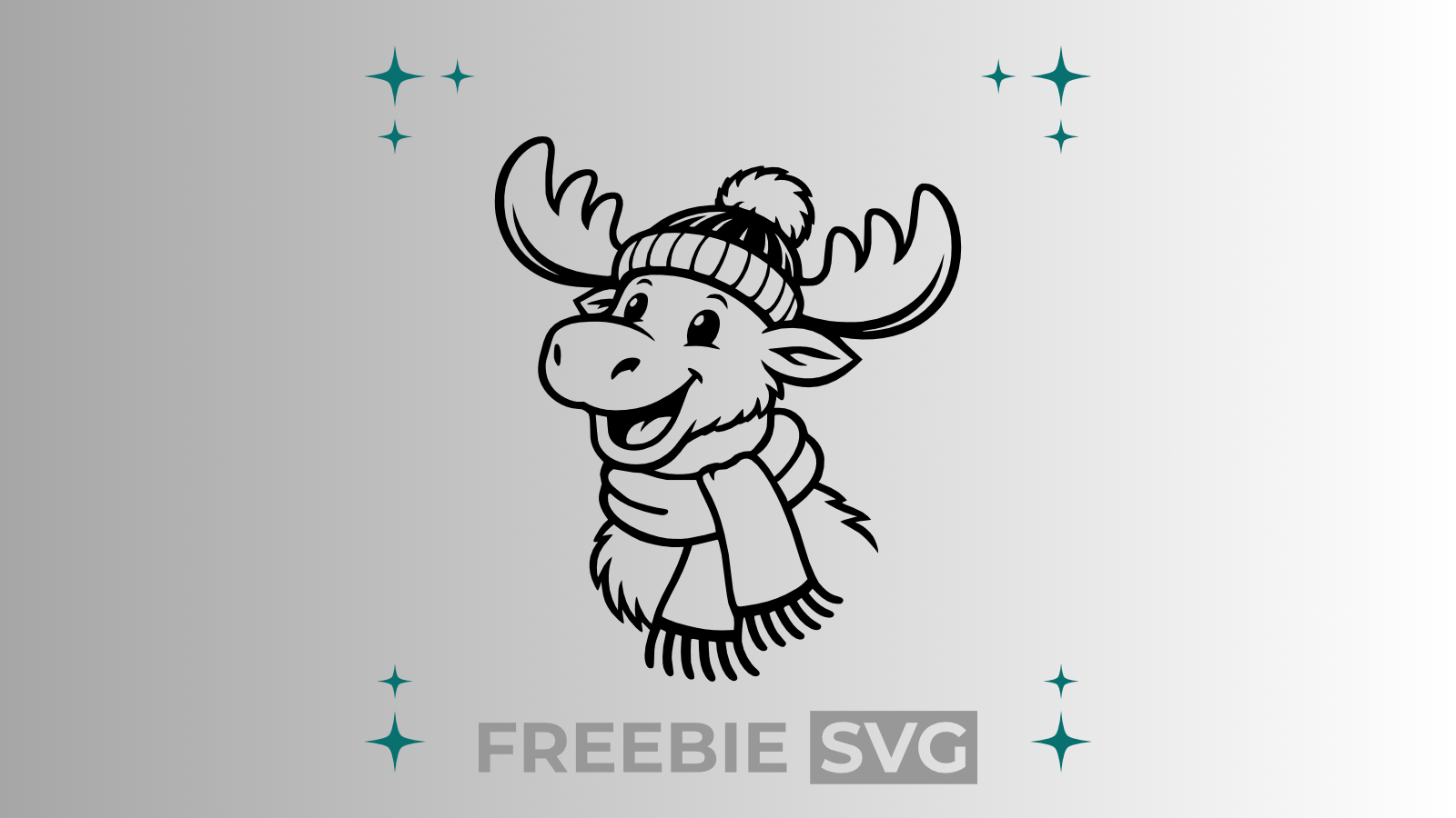 Happy Elch Winter #2 | Laser- & Plotterdatei | Kostenlose SVG-Datei