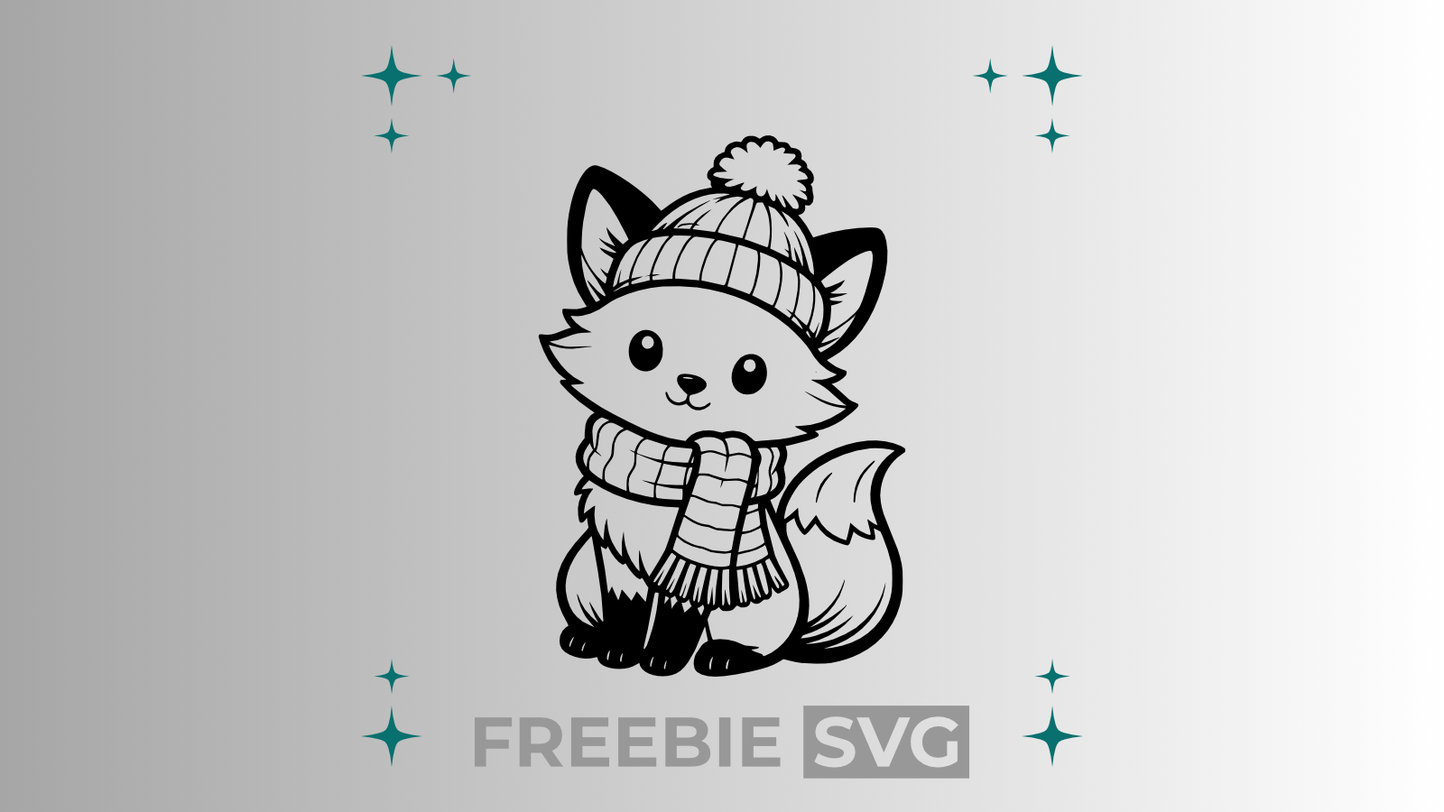 Happy Fuchs Winter #2 | Laser- & Plotterdatei | Kostenlose SVG-Datei