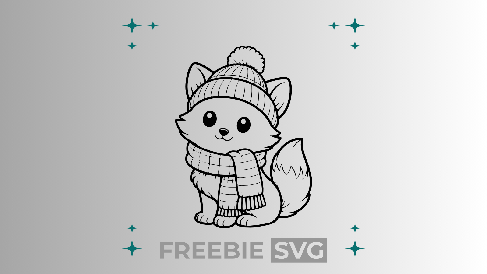 Happy Fuchs Winter | Laser- & Plotterdatei | Kostenlose SVG-Datei