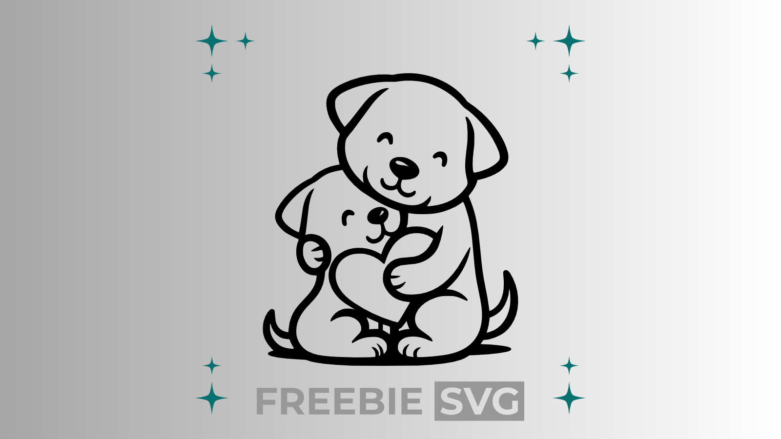 Hunde Herz | Laser- & Plotterdatei | Kostenlose SVG-Datei