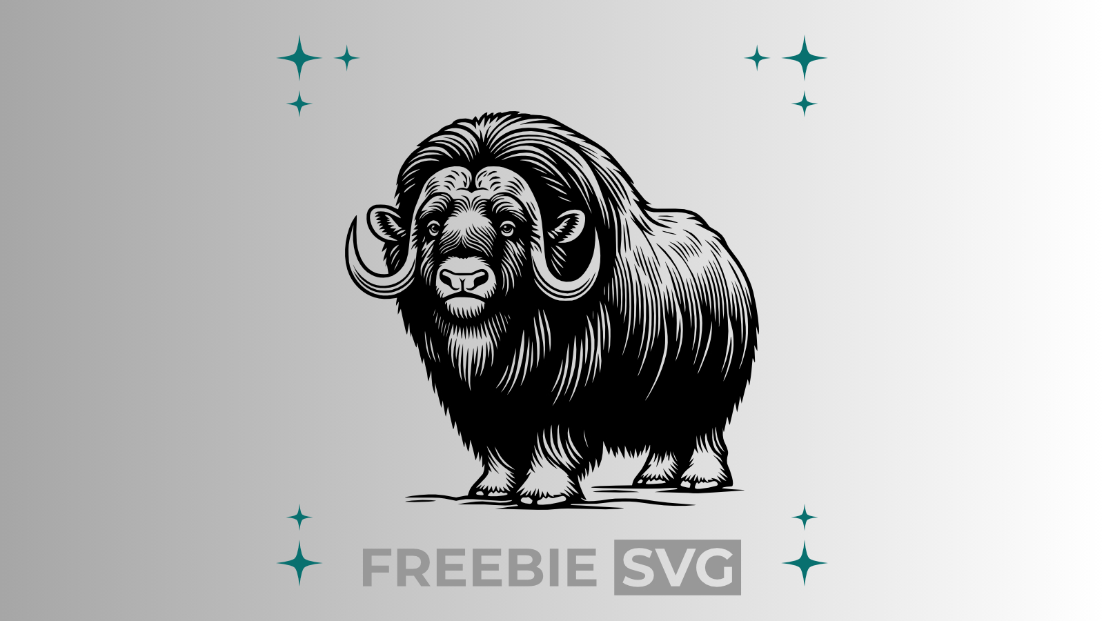 Moschusochse #2 | Laser- & Plotterdatei | Kostenlose SVG-Datei