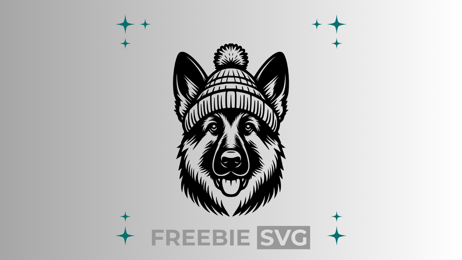 Schäferhund Bommelmütze | Laser- & Plotterdatei | Kostenlose SVG-Datei