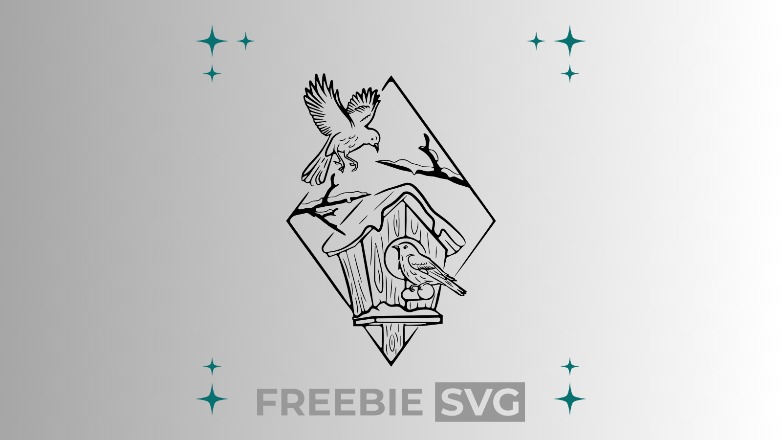 Vogelhaus Winter | Laser- & Plotterdatei | Kostenlose SVG-Datei