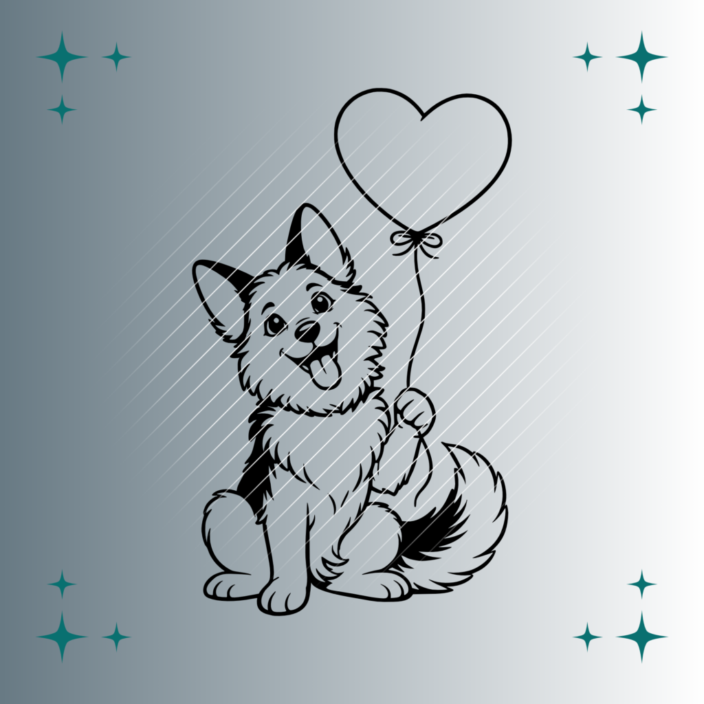Happy Schäferhund Herzluftballon | Plotterdatei | SVG & PNG