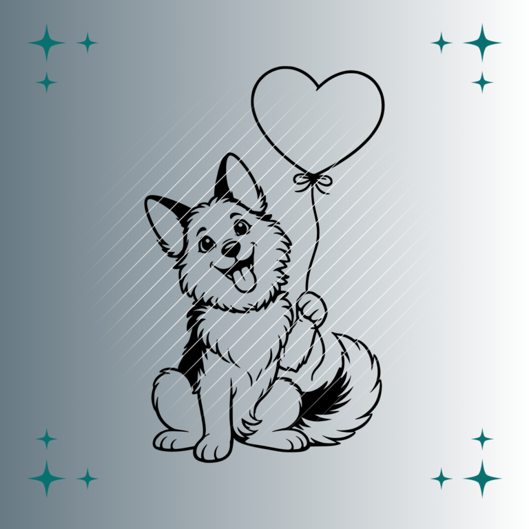 Happy Schäferhund Herzluftballon | Plotterdatei | SVG & PNG