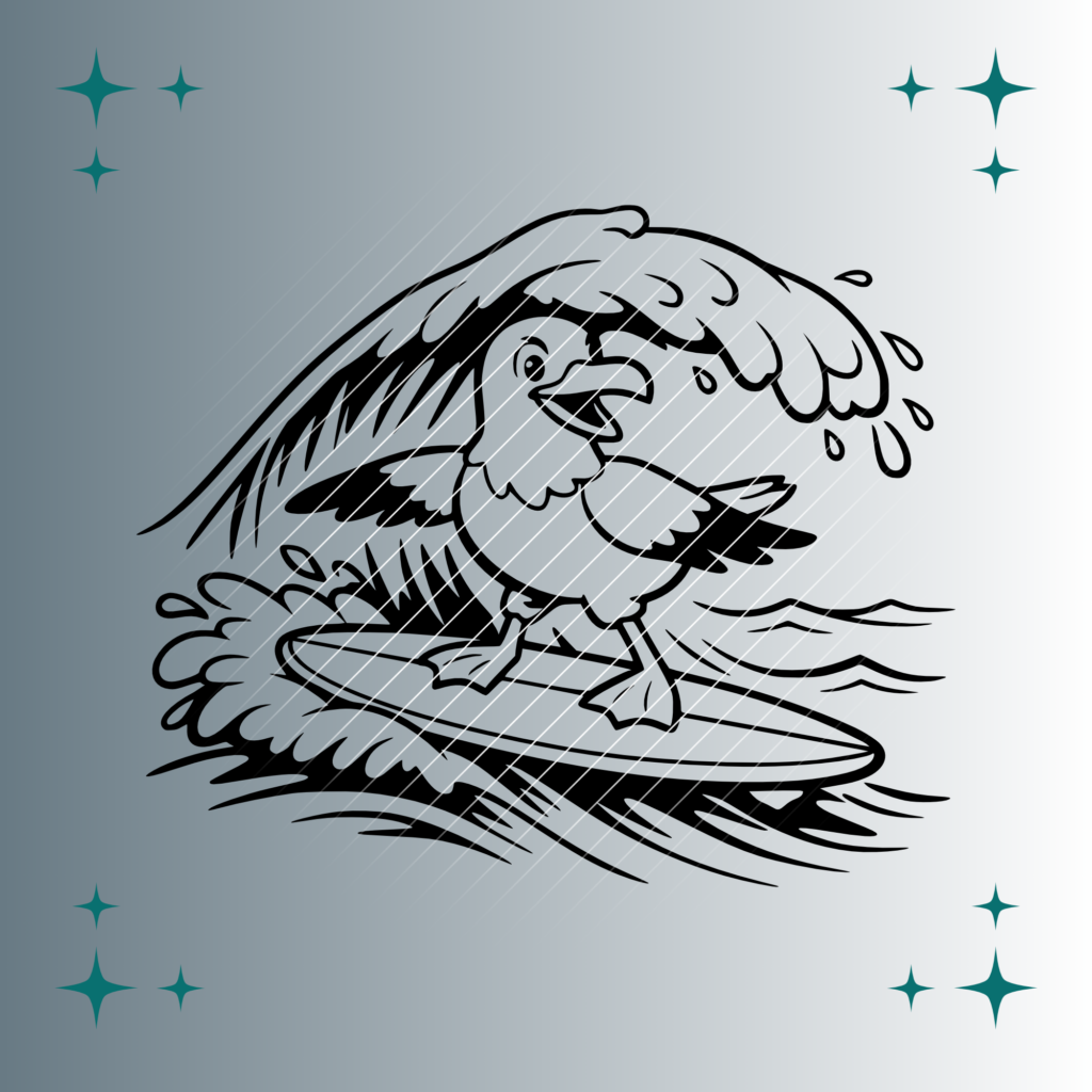 Möwe Surfer | Plotterdatei | SVG & PNG
