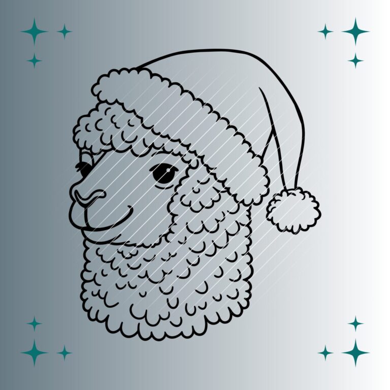Alpaka Weihnachtsmütze | Plotterdatei | SVG & PNG