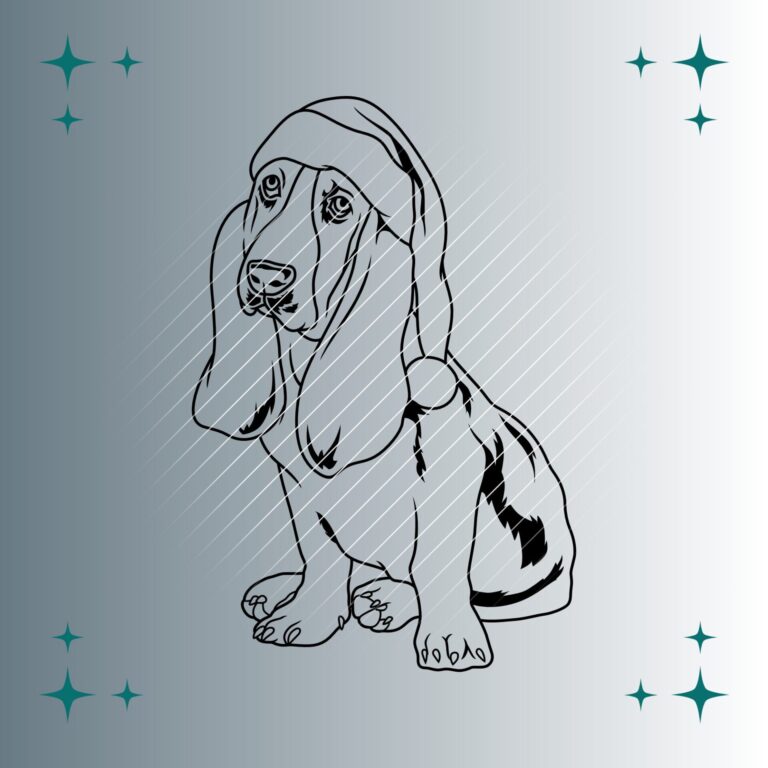 Basset Hound Weihnachtsmütze | Plotterdatei | SVG & PNG