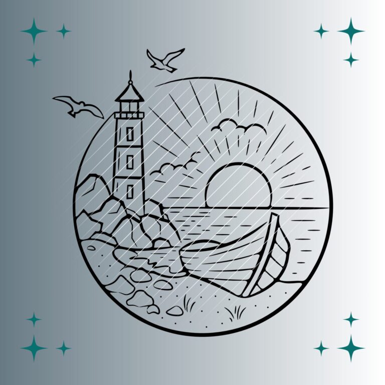 Boot & Leuchtturm | Plotterdatei | SVG & PNG