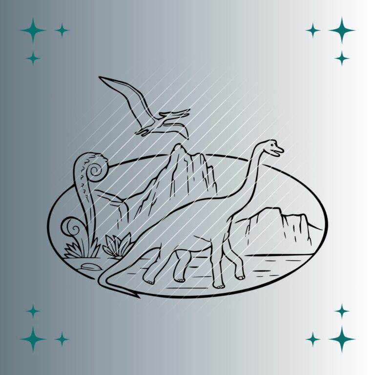 Brachiosaurus & Pteranodon | Plotterdatei | SVG & PNG