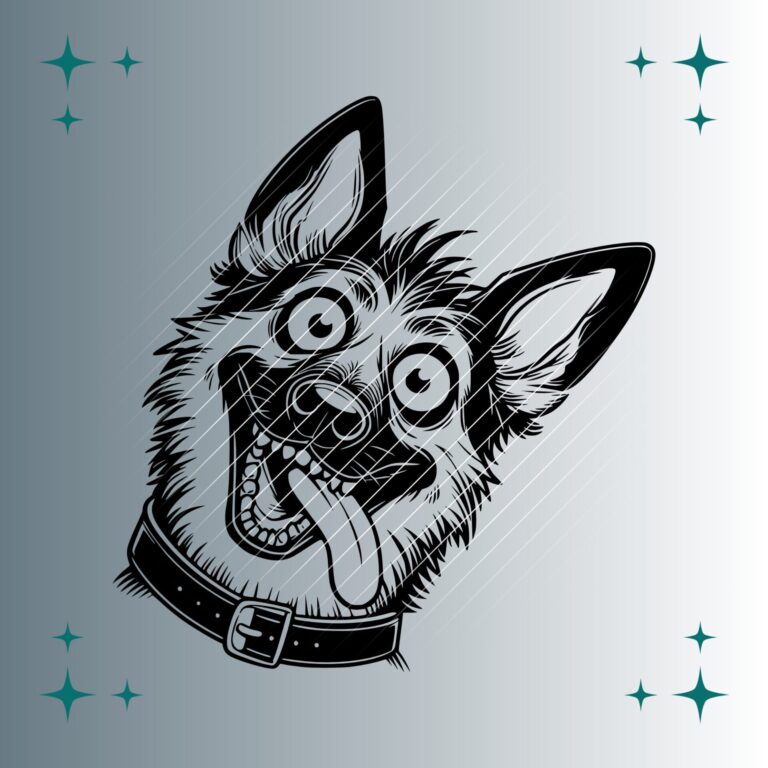 Crazy Schäferhund | Plotterdatei | SVG & PNG