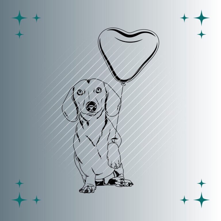 Dackel Herzluftballon | Plotterdatei | SVG & PNG