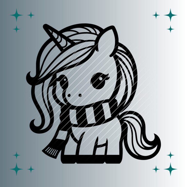 Einhorn Winterschal | Plotterdatei | SVG & PNG