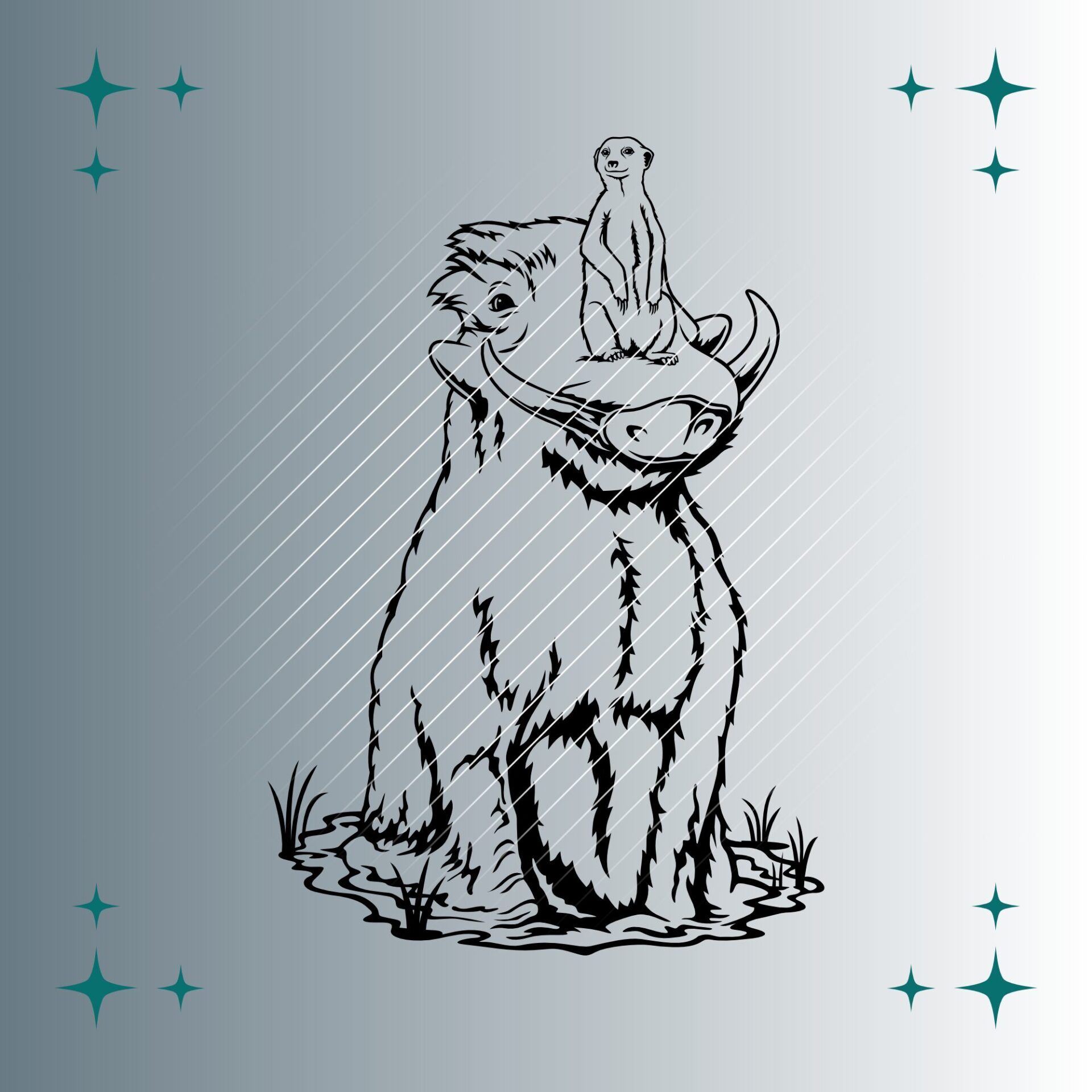 Erdmännchen & Warzenschwein | Plotterdatei | SVG & PNG