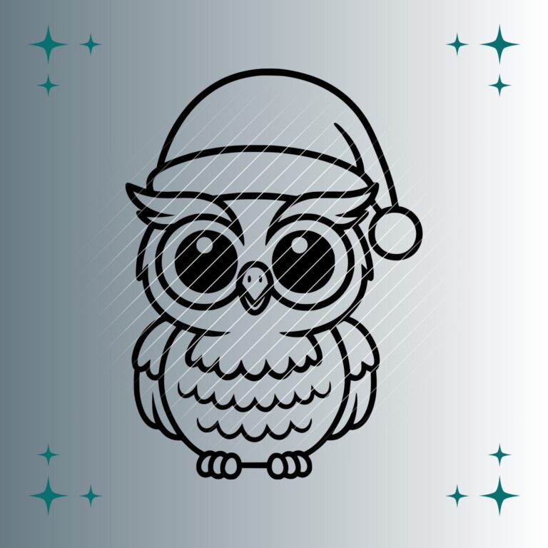 Eule Weihnachtsmütze | Plotterdatei | SVG & PNG