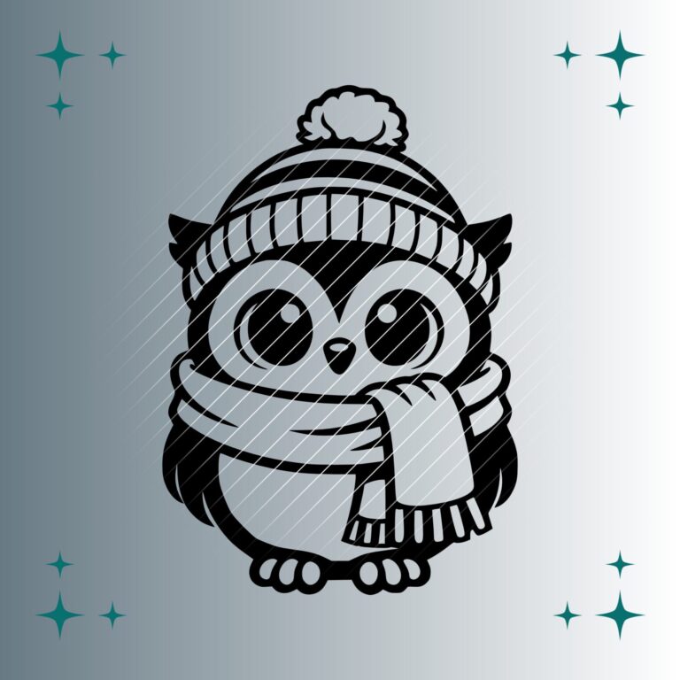 Eule Winter #2 | Plotterdatei | SVG & PNG