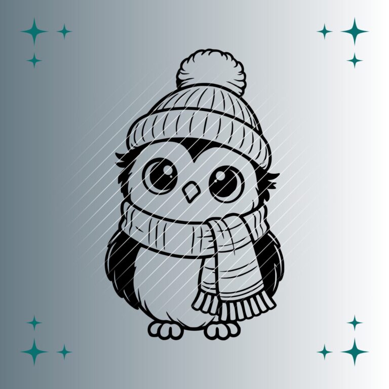 Eule Winter | Plotterdatei | SVG & PNG