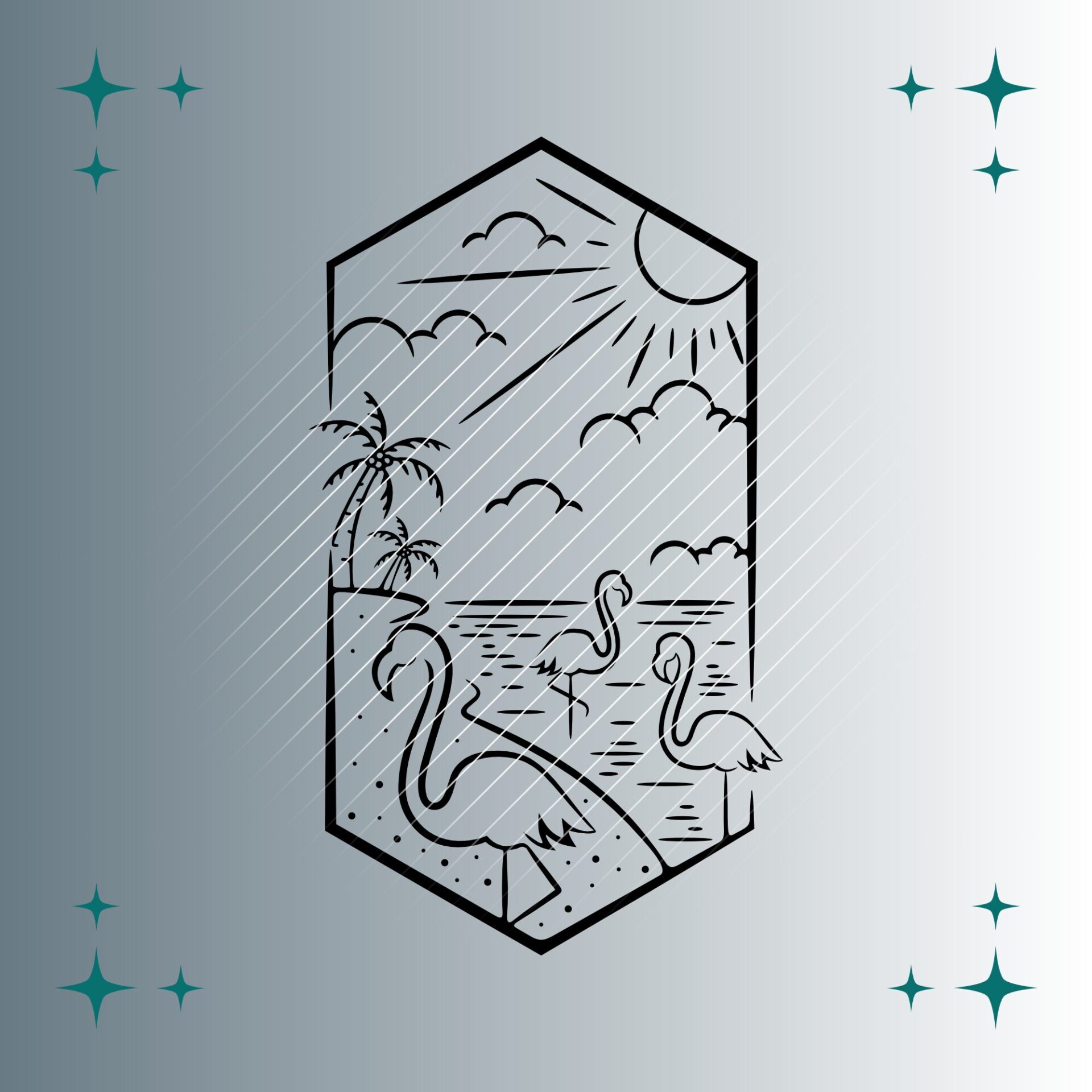 Flamingos | Plotterdatei | SVG & PNG