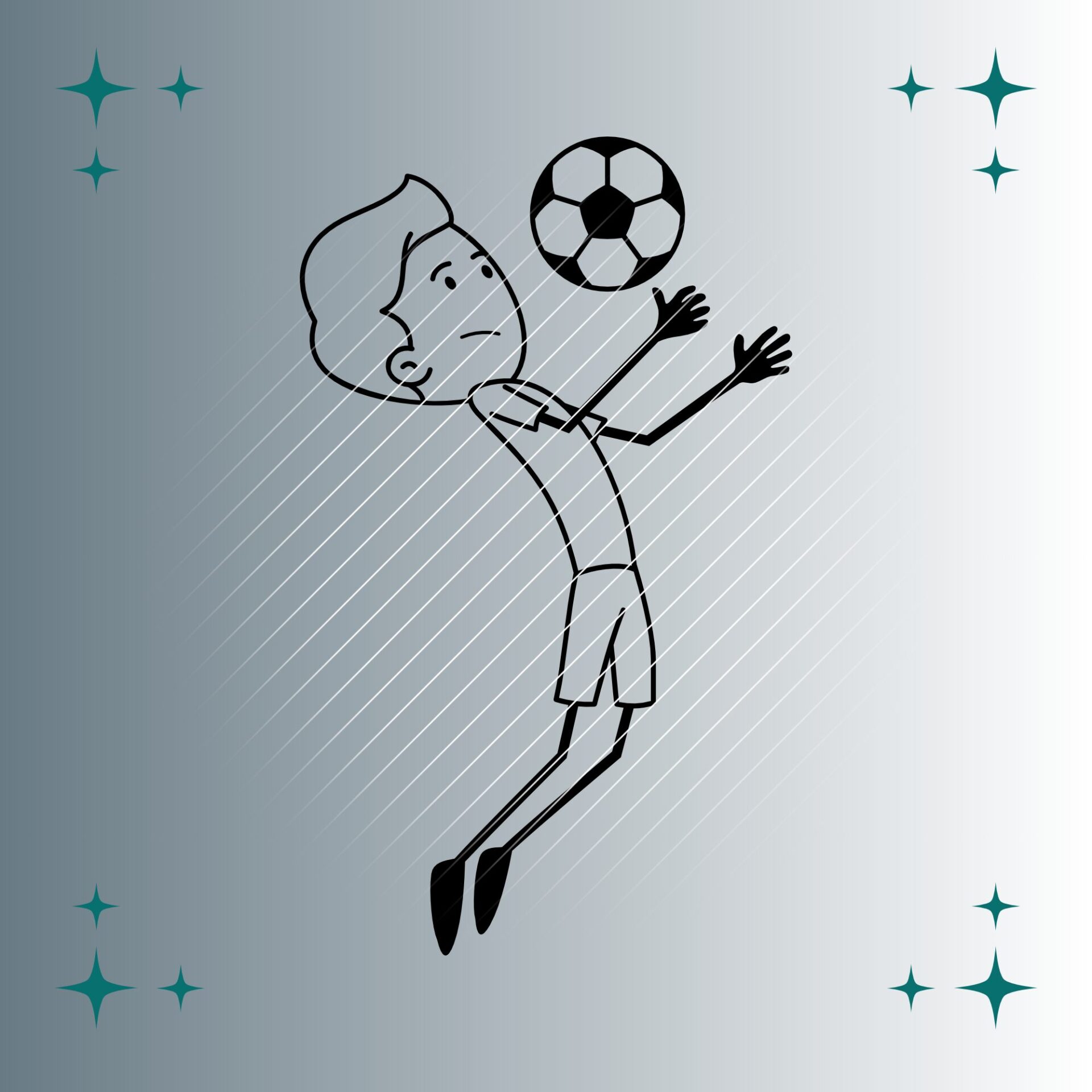 Fußballspieler Strichmännchen #2 | Plotterdatei | SVG & PNG