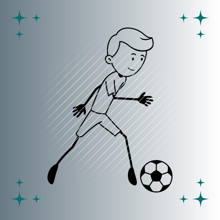 Fußballspieler Strichmännchen #3 | Plotterdatei | SVG & PNG