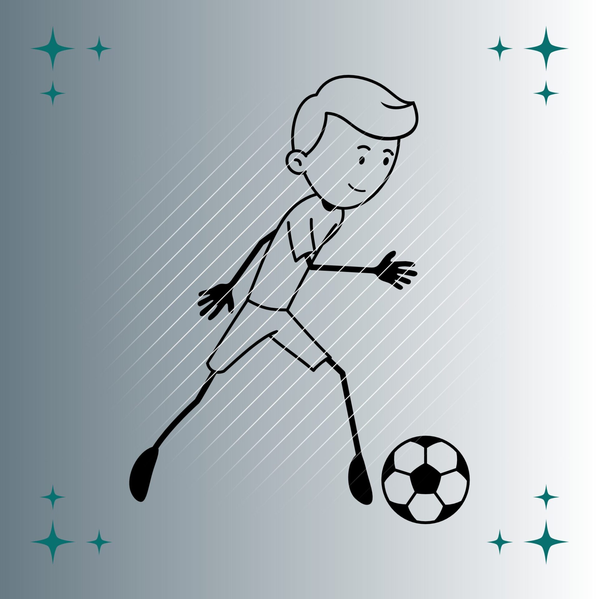 Fußballspieler Strichmännchen #3 | Plotterdatei | SVG & PNG